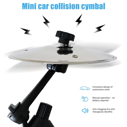 Auto Crash Becken, Auto-Trommel-Lüftungsschlitz, Car Crash Cymbal Drum, Bring Schwung in jede Fahrt mit diesem cleveren Auto Gadgets! perfekt gegen monotone Staus und Müdigkeit am Steuer
